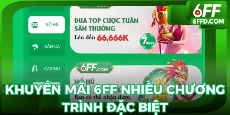 Khuyến mãi 6FF với nhiều chương trình đặc biệt